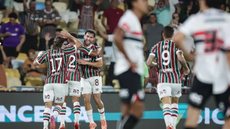 Jogadores do Fluminense comemoram gol contra São Paulo - (Foto: Fluminense FC/Divulgação)