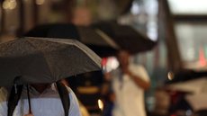 Pessoas durante chuva na Avenida Paulista - Imagem: Reprodução / Agência Brasil / Paulo Pinto