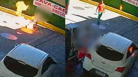 Frentista joga gasolina e ateia fogo em cliente após discussão em posto de Curitiba - Imagem: reprodução redes sociais