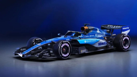 O FW48 mantém o azul característico da Williams e traz de volta um símbolo histórico da equipe para a temporada 2026 - Imagem: Reprodução / Instagram / Atlassian Williams F1 Team