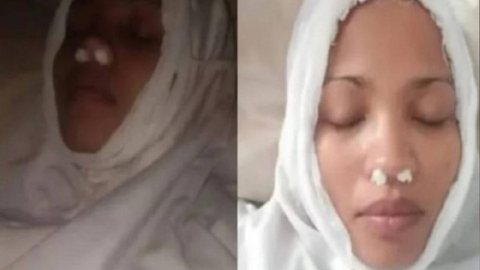 Liza Dewi Pramita fez fotos de seu "cadáver" para publicar nas redes sociais e convencer a todos de sua "morte" - Imagem: reprodução/Facebook