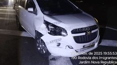 O acidente ocorreu na noite de quinta-feira, quando um veículo Spin não conseguiu desviar do casal na pista movimentada - Imagem: Reprodução/Artesp