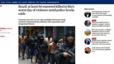 Operação policial mobiliza 2.500 agentes e resulta em 60 mortes, incluindo 4 policiais, chocando a mídia internacional - Imagem: Reprodução/Jovem Pan