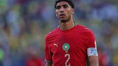 Achraf Hakimi, capitão da seleção marroquina e estrela do PSG, terá de responder à Justiça francesa após decisão que confirmou seu julgamento por acusação de estupro. - Imagem:  Vincent Carchietta / Imagn Images