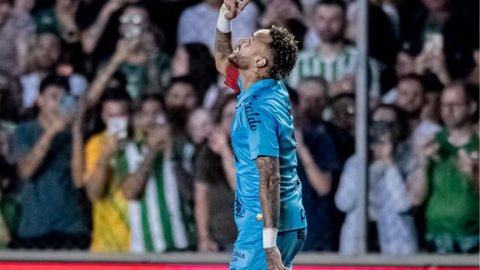 Neymar comemora gol do Santos contra o Juventude - Foto: Leo Piva/Santos FC