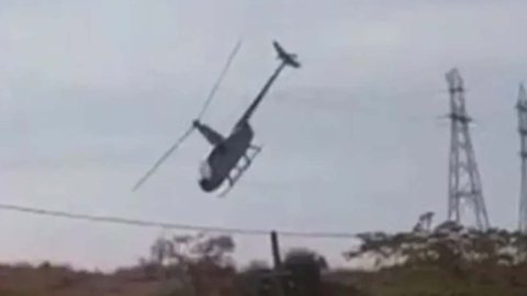 Helicóptero cai em Minas Gerais - Foto: Reprodução / O Globo