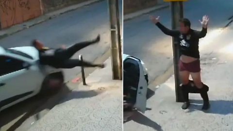 VÍDEO - homem é assaltado duas vezes seguidas e deixado só de cueca na rua - Imagem: reprodução redes sociaisb