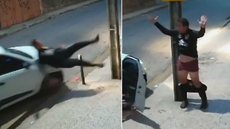 VÍDEO - homem é assaltado duas vezes seguidas e deixado só de cueca na rua - Imagem: reprodução redes sociaisb