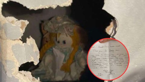 Professor encontra 'boneca assassina' dentro de parede com bilhete assustador; leia - Imagem: reprodução redes sociais