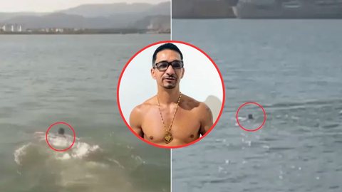 SP: Homem morre após pular no mar por aposta inacreditável - Imagem: reprodução g1