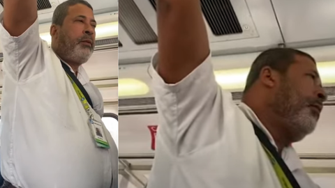 Um funcionário terceirizado do MetrôRio foi flagrado praticando importunação sexual dentro do vagão do trem. - Imagem: reprodução I Youtube UOL