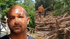 Sobrevivente da tragédia dos deslizamentos no litoral de São Paulo que perdeu a família. - Imagem: reprodução I TV Vanguarda e Instagram @governosp