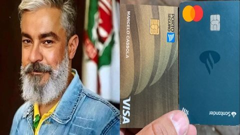 Cartão de crédito pertencia ao chefe do setor da Polícia Civil Marcelo Gonçalves Cassola - Imagem: Reprodução/TV Tribuna