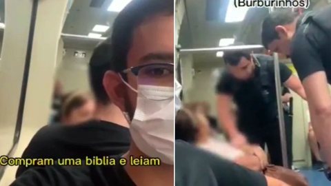 VÍDEO - mulher é homofóbica no Metrô de SP e passageiros reagem - Imagem: reprodução redes sociais