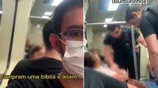 VÍDEO - mulher é homofóbica no Metrô de SP e passageiros reagem - Imagem: reprodução redes sociais