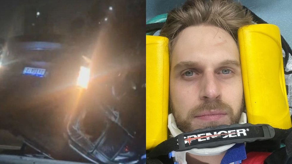 Paul Cabbanes e três outros ocupantes foram levados ao hospital após o carro capotar - Imagem: Reprodução / Redes sociais
