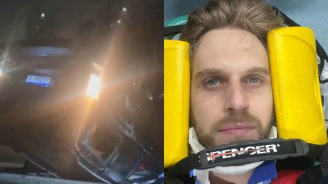 Paul Cabbanes e três outros ocupantes foram levados ao hospital após o carro capotar - Imagem: Reprodução / Redes sociais