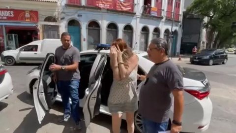Patrícia de Paiva Reis, presa em flagrante pelo sequestro da mãe - Imagem: reprodução TV Globo