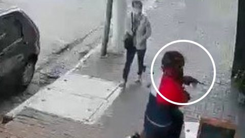 VÍDEO - idoso leva tiro na cabeça em Pinheiros, Zona Oeste de SP - Imagem: reprodução g1