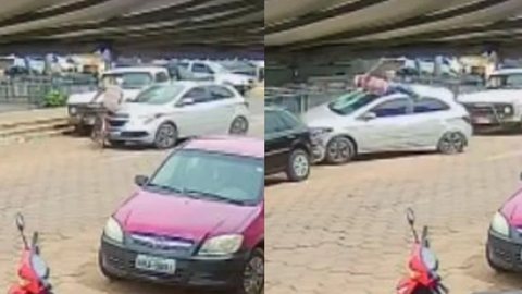 O momento do acidente foi registrado por câmeras de segurança do local - Imagem: reprodução/TV Globo