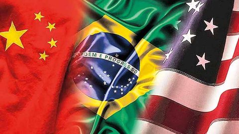 O Brasil, os Estados Unidos e a China - Imagem: Reprodução | Redes Sociais