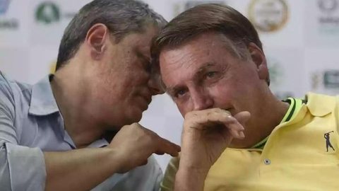 Tarcísio de Freitas e Jair Bolsonaro. - Imagem: Reprodução | Miguel Schincariol / UOL