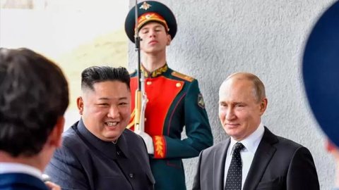 Kim Jong-un e Putin. - Imagem: Reprodução | Yuri Kadobnov