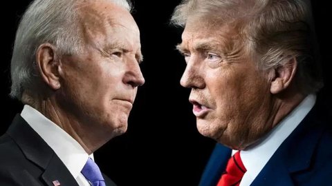 Joe Biden e Trump. - Imagem: Reprodução | Exame