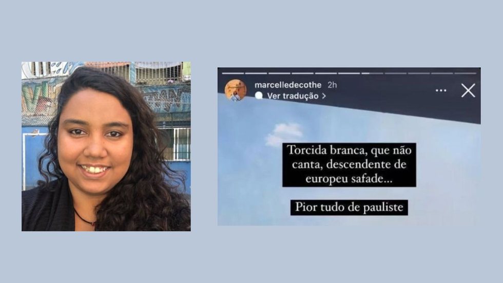 Assessora de Anielle Franco ataca torcida ‘branca’ do São Paulo e ofende paulistas - Imagem: Reprodução | X (Twitter) / Instagram