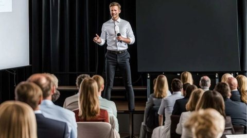 Saiba como construir uma imagem forte e se tornar uma referência em sua área de atuação através de palestras. - Imagem: Reprodução | Freepik