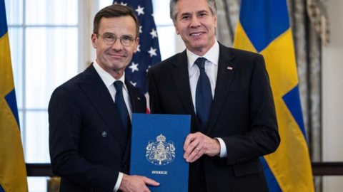 Suécia se torna o 32º membro da aliança militar. - Imagem: Reprodução | X (Twitter) - @AFPnews / ANDREW CABALLERO-REYNOLDS