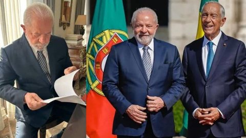 Lula fecha acordos poderosos com Portugal e garante apoio à aliança entre União Europeia e Mercosul. - Imagem: Reprodução - Twitter / Divulgação - Ricardo Stuckert