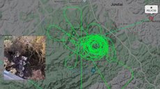Aeronave desaparecida é localizada após queda no interior de SP - Imagem: Reprodução | FlightRadar