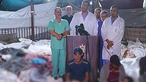 Carnificina: Foguete lançado pela Jihad islâmica atinge hospital em Gaza - Imagem: Reprodução | Twitter