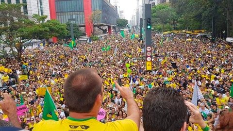 Bolsonaristas na Av. Paulista. - Imagem: Reprodução | Facebook - Eduardo Bolsonaro
