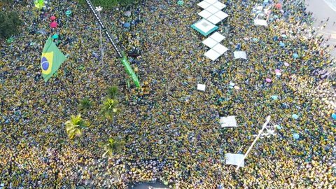 Manifestação pró-Bolsonaro na Praia de Copacabana - Imagem: Reprodução | Monitor do debate político (EACH/USP)