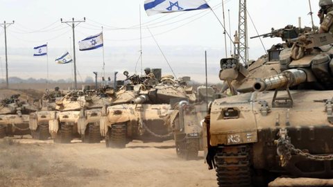 Acidentalmente, tanque israelense atinge posto egípcio perto da Faixa de Gaza - Imagem: Reprodução | Twitter - AFP