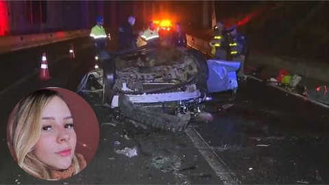 Giovana Ribeiro, de 23 anos, escapou com uma lesão leve após carro cair de 10 metros; pai fala em milagre - Imagem: Reprodução | Redes Sociais