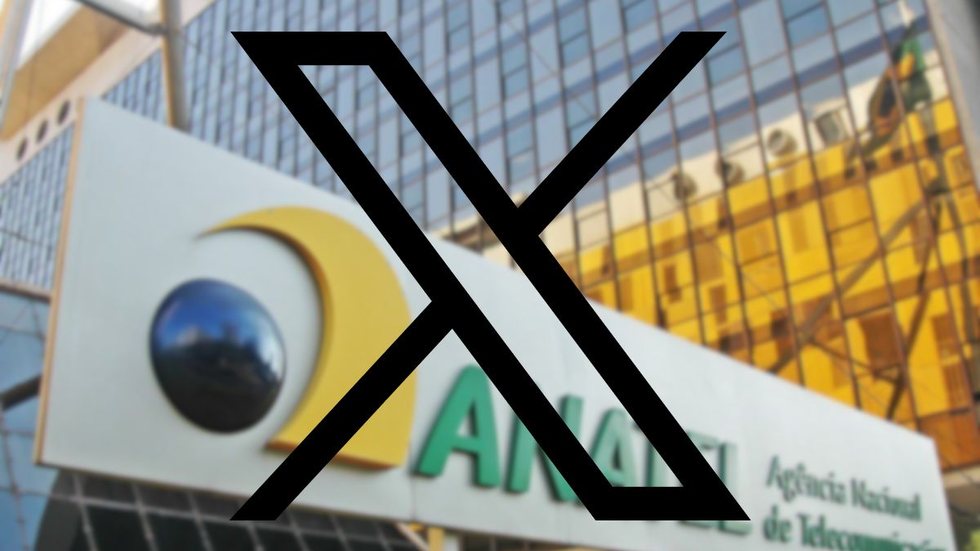 Logo Anatel e X. - Imagem: Divulgação / Anatel / X (twitter)