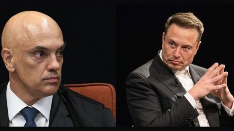 Alexandre de Moraes e Elon Musk. - Imagem: Reprodução | Redes Sociais