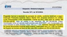 Documento revela imóvel usado como garantia pelo Banco Master, apesar de não estar registrado em nome da instituição. - Imagem: Reprodução