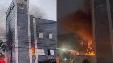 Pânico! Vídeo mostra incêndio em hotel que deixou feridos em estado grave; assista - Imagem: reprodução redes sociais via g1