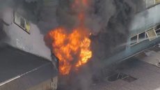 VÍDEO - incêndio atinge galpão no Centro de SP, e deixa feridos - Imagem: reprodução redes sociais