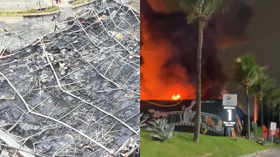 Incêndio devasta exposição ‘Casa Warner’ no Rio de Janeiro; veja fotos - Imagem: Reprodução/TV Globo