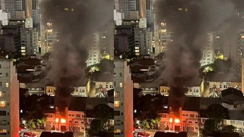 Incêndio em Perdizes: bombeiros controlam chamas em prédio residencial - Imagem: Reprodução/ Instagram