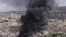 Incêndio em galpão próximo a Guarulhos - Imagem: Reprodução| TV GLOBO