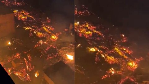 Incêndio atingiu comunidade na zona leste de São Paulo - Imagem: reprodução Twitter
