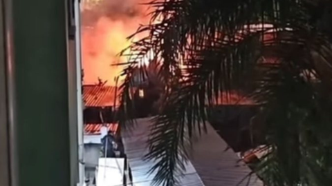 Incêndio na Chácara Bela Vista mobilizou oito viaturas do Corpo de Bombeiros - Imagem: Reprodução | Redes Sociais