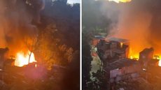 Fogo destrói ao menos dez moradias em Paraisópolis - Imagem: Reprodução/Defesa Civil