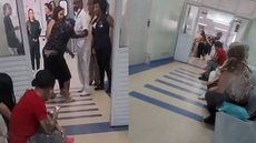 Cenas de violência foram registradas na UPA Bangu, onde uma mulher foi presa após agredir uma enfermeira durante atendimento ao marido - Imagem: Reprodução